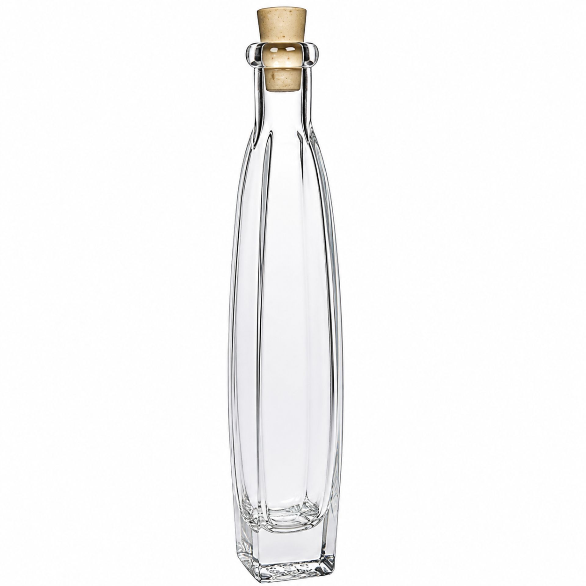 Glasflasche 200 ml oval mit Korken, ideal für Liköre oder Sirup, stilvolle und umweltfreundliche Verpackungslösung