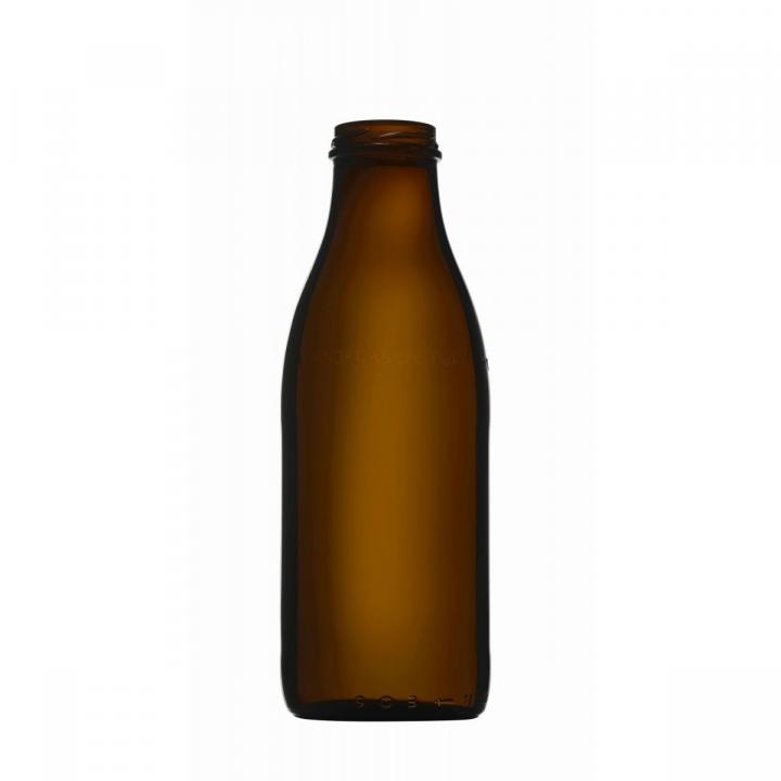 Braune 1000-ml-Glasflasche mit Schraubdeckel in Gold oder Silber – ideal für Milch, Säfte und Getränke Braune Glasflasche 1000 ml für Milch, mit goldfarbenem oder silberfarbenem Verschluss - Produktbild einer stilvollen und umweltfreundlichen Glasflasche ideal für Milch oder andere Getränke.