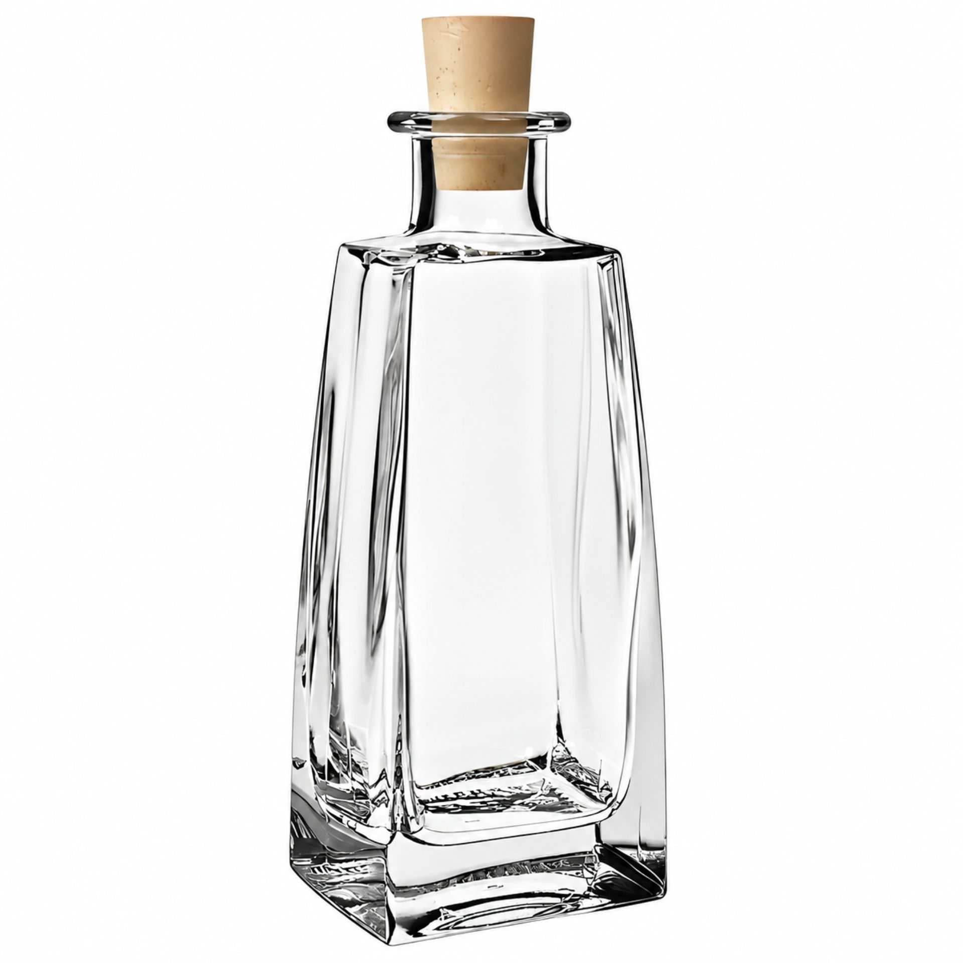 Glasflasche  200 ml viereckig mit Korken