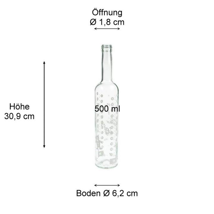 mikken Likörflasche 500 ml Weihnachtsflasche Adventskalenderflasche leer