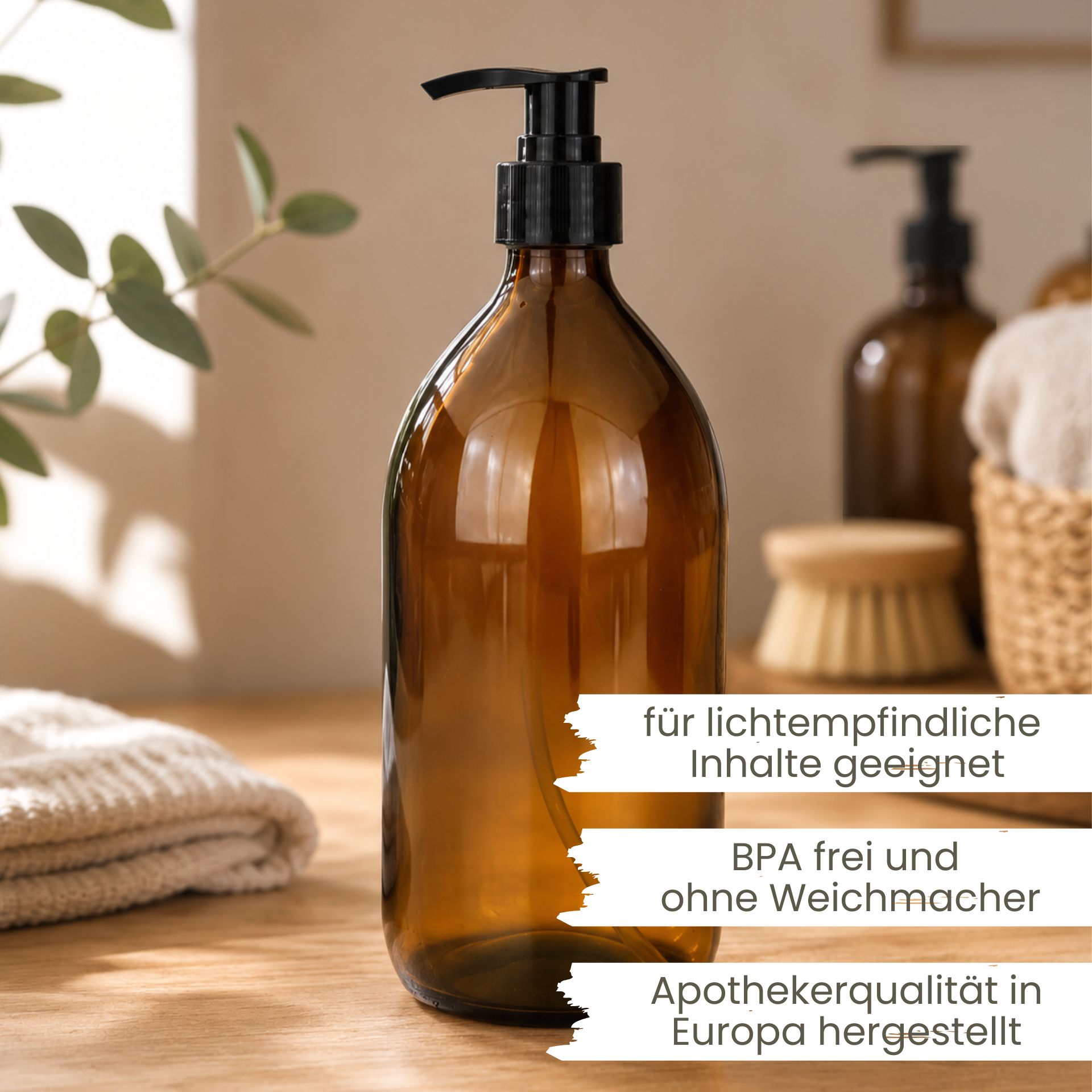 Seifenspender 1000 ml Glas Lotionspender