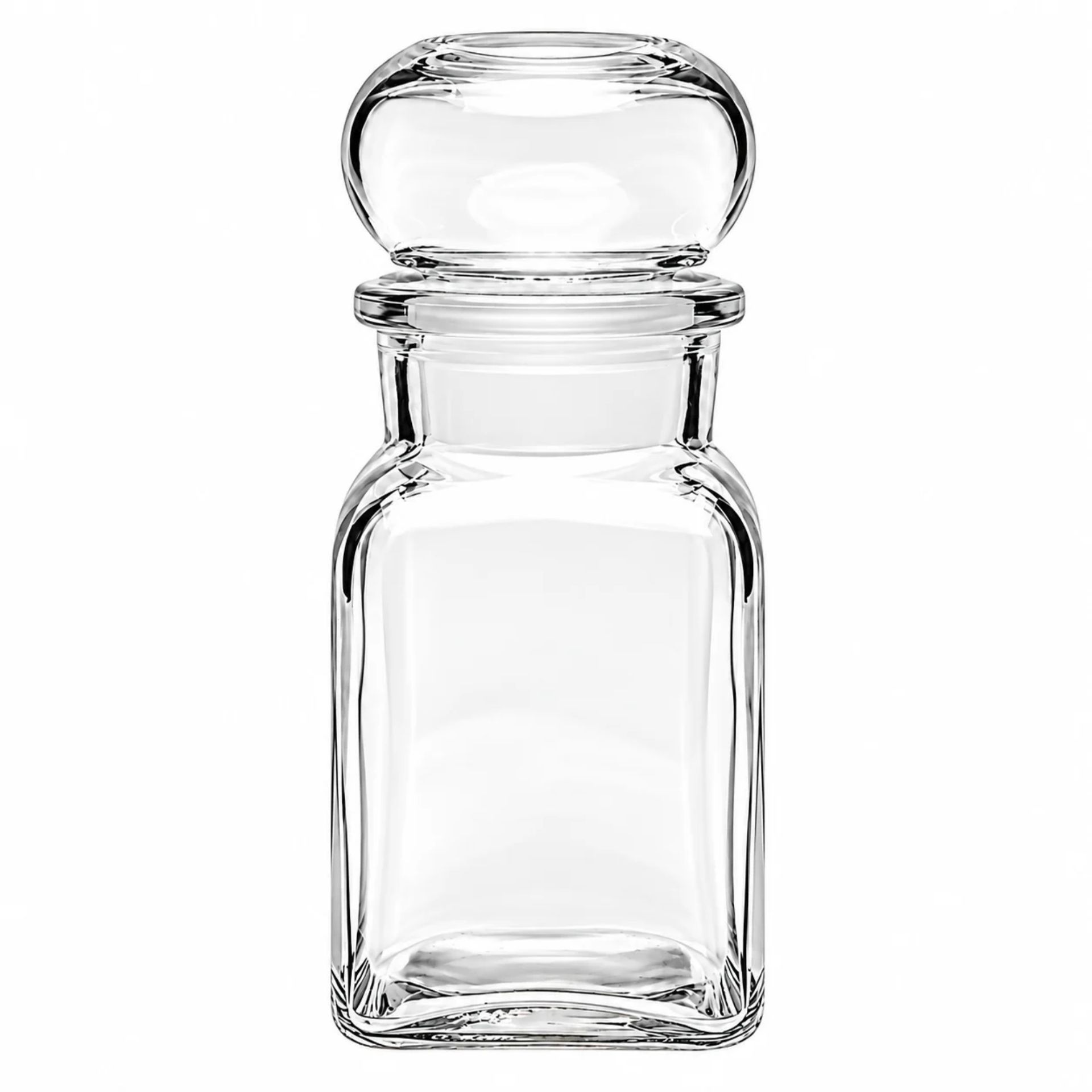 Stopfenglas  150 ml eckig mit Glasstopfen