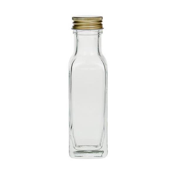 Glasflasche 100 ml Ölflaschen Klarglas eckig leere Flaschen kaufen