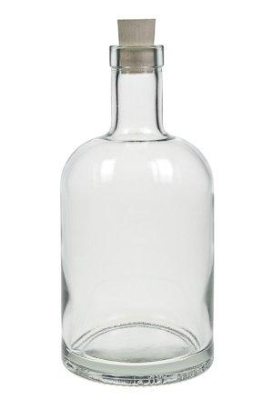 Glasflasche 700 ml mit Korken, klassisches Design, perfekt für Getränke oder Aufbewahrung von Flüssigkeiten.
