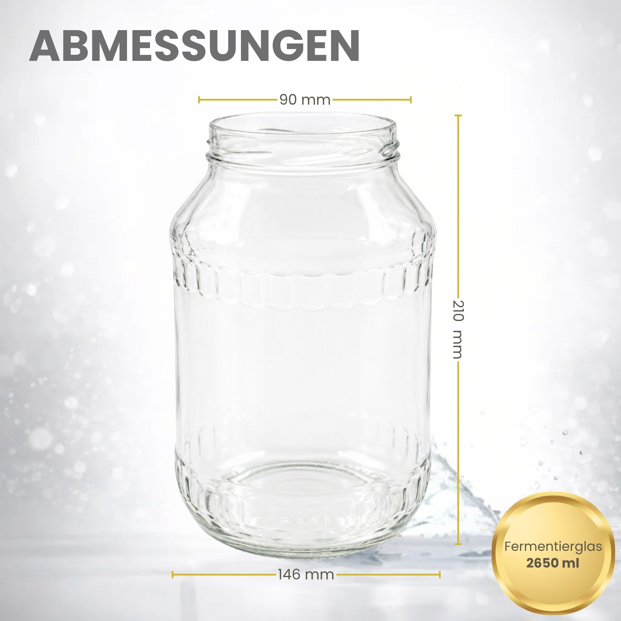 Einmachgläser 6x2650 ml mit Schraubdeckel Gold