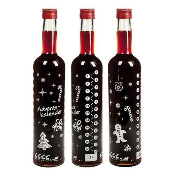 Leere Geschenkflasche für Weihnachten Flasche als  Adventskalender