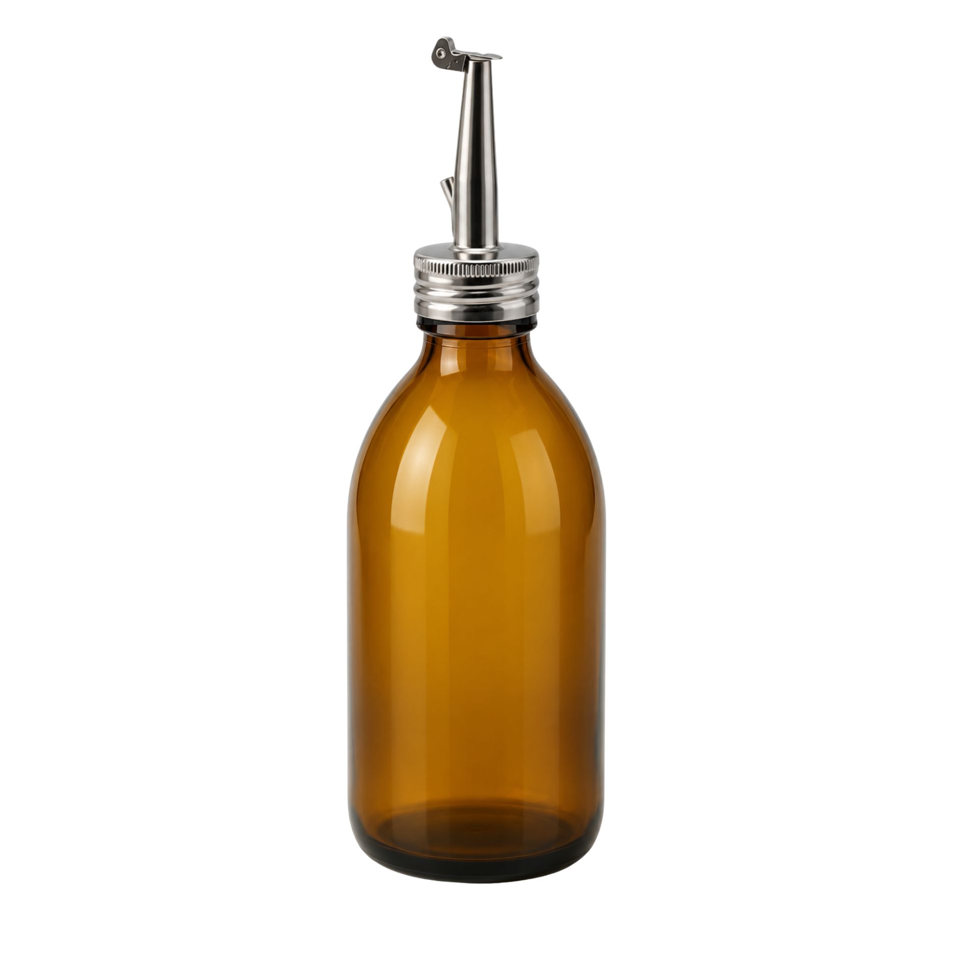 Apothekerflasche  250 ml Glas Edelstahl-Ausgießer