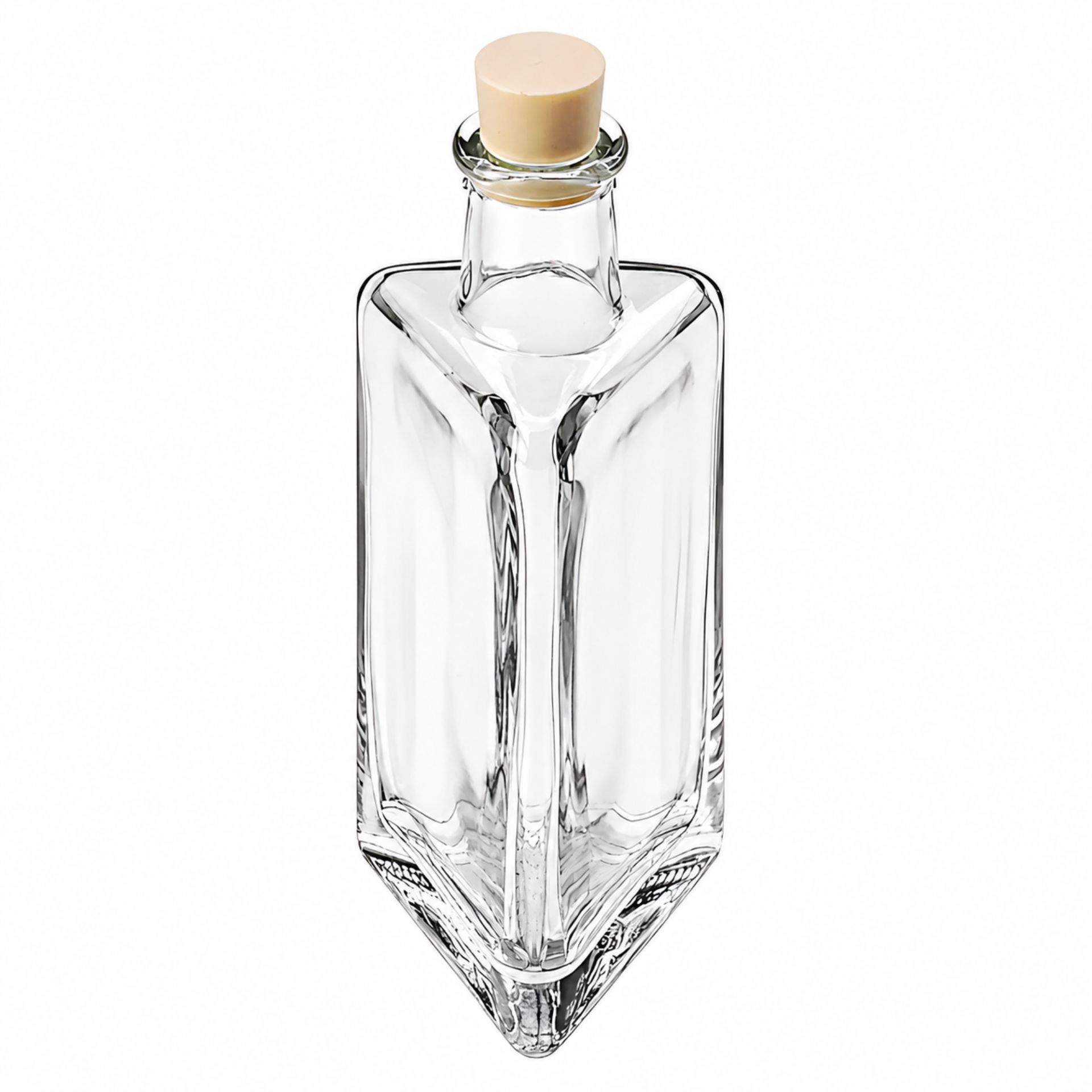 Glasflasche  100 ml dreieckig mit Korken