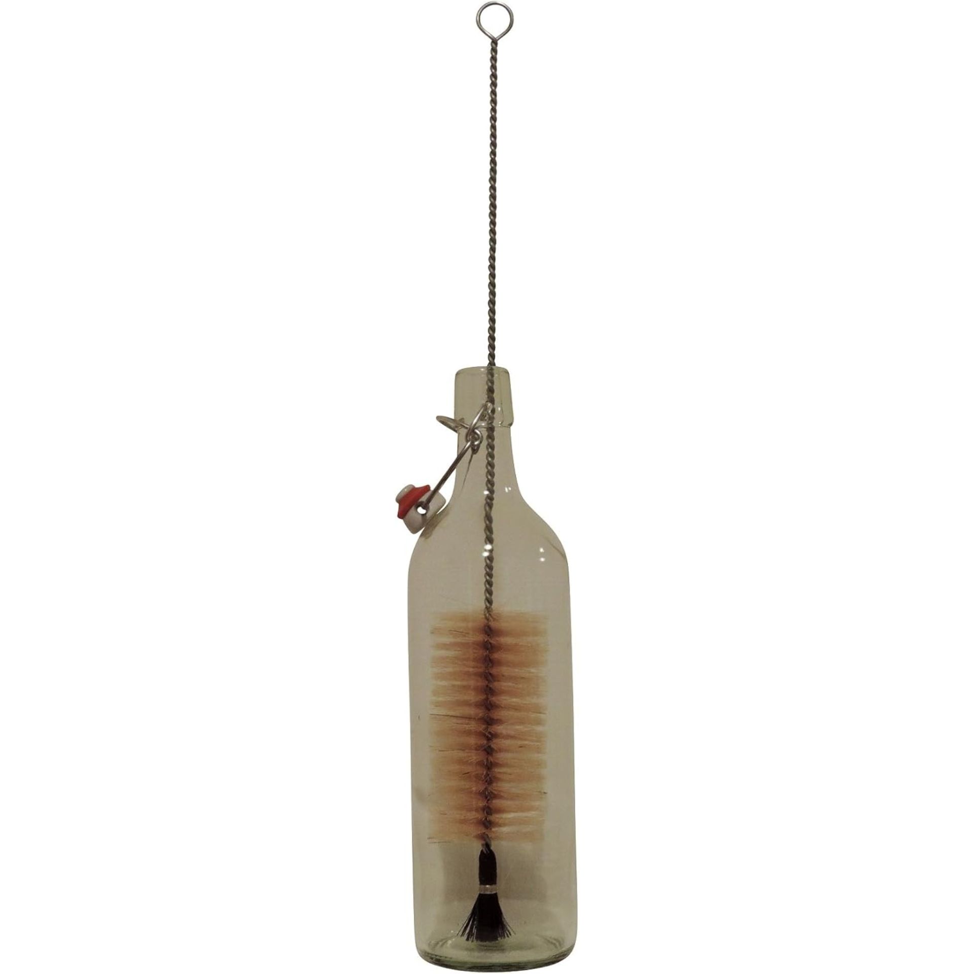 Leere Vorratsgläser aus Klarglas mit Bügelverschluss – 500 ml – luftdicht & wiederverwendbar zur Aufbewahrung von Lebensmitteln Eine leere, durchsichtige Glasflasche mit Drehverschluss, stehend auf weißem Hintergrund; zylindrische Form mit schmalem Hals und silbernem Schraubdeckel.