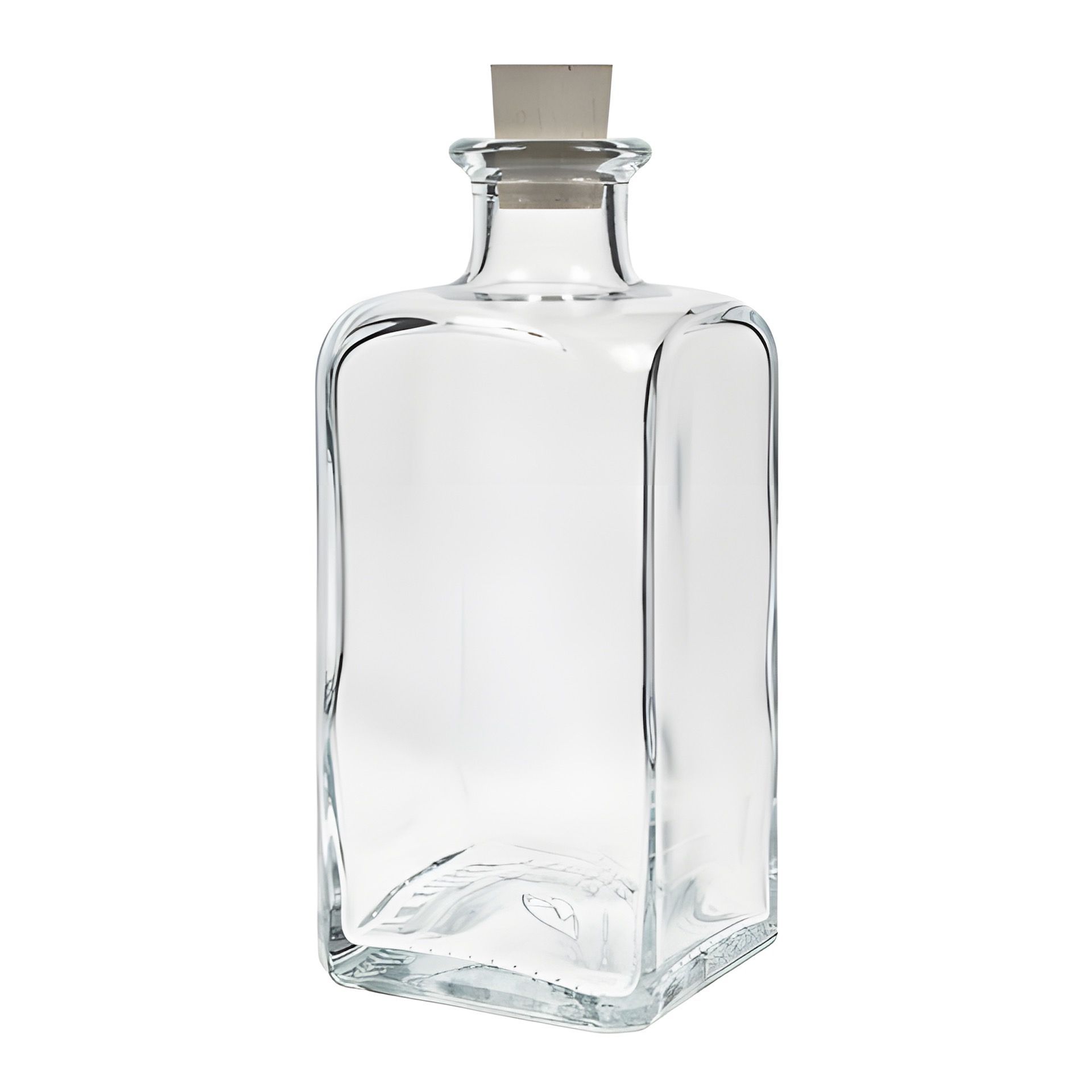 Glasflasche 250 ml viereckig mit Korken