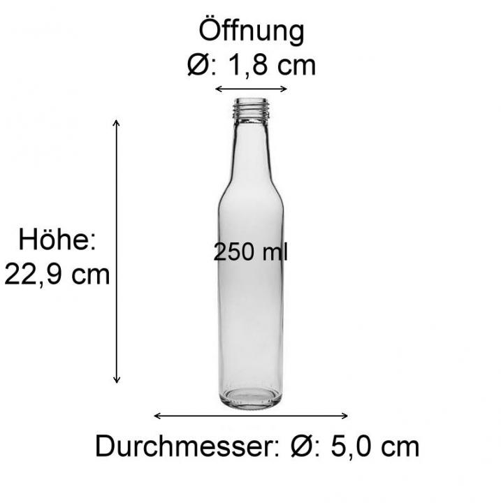 Glasflasche  250 ml Slim