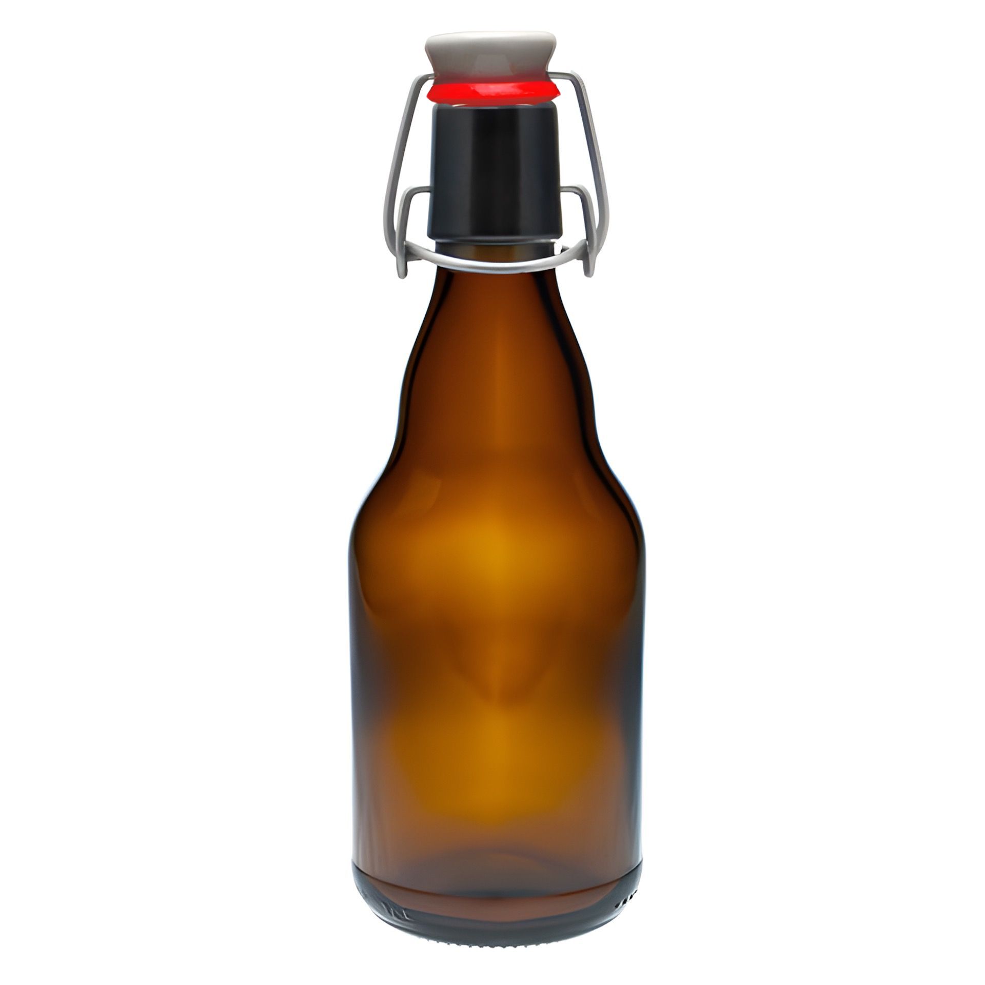 Glasflasche  330 ml braun mit Bügelverschluss
