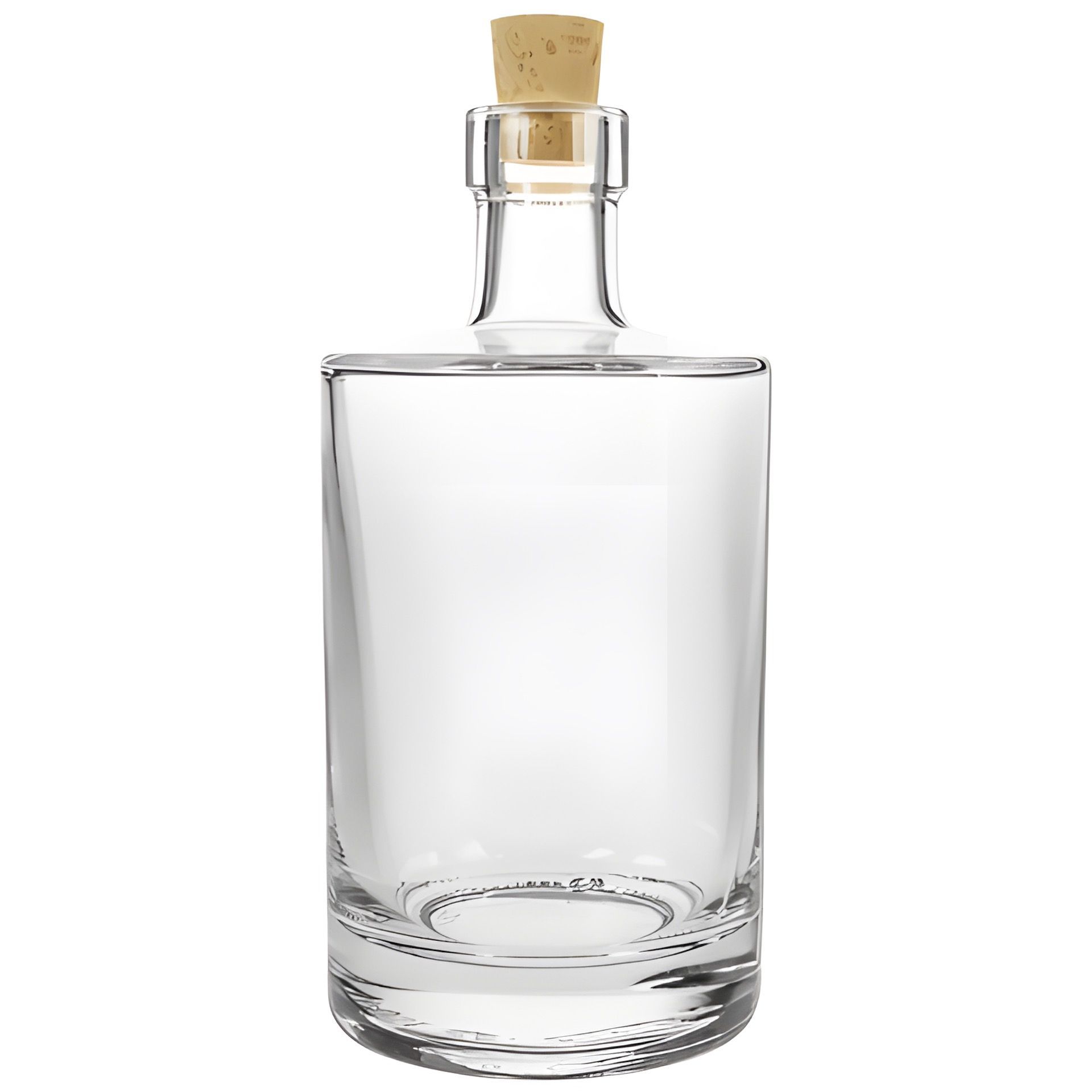 Glasflasche 500 ml rund mit Korken