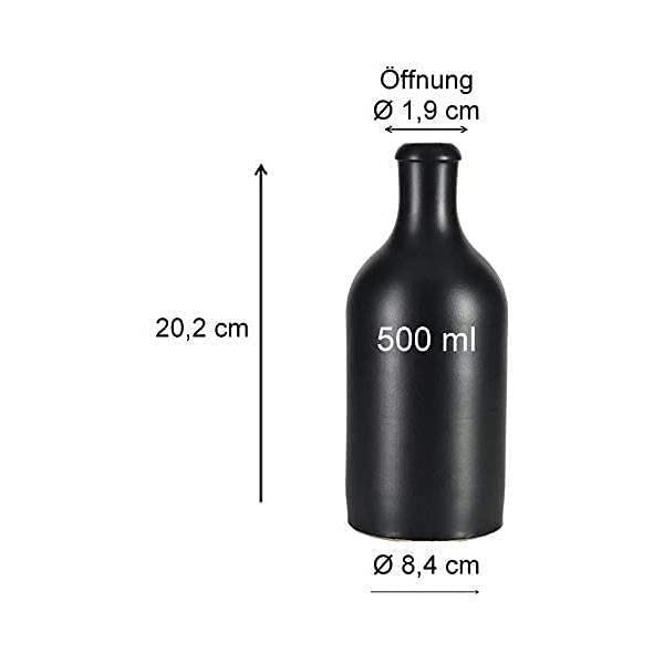 mikken Schwarze Flaschen für Spirituosen, Likör, Essig, Öl, Olivenöl aus Keramik kaufen