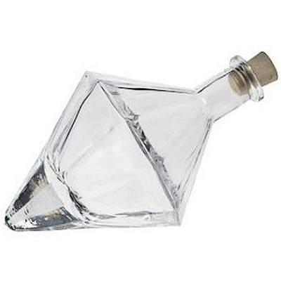 Glasflasche 200 ml Diamant Form mit Korken 