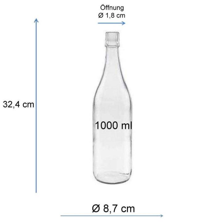 Saftflasche 1 Liter mit Bügelverschluss Porzellan 