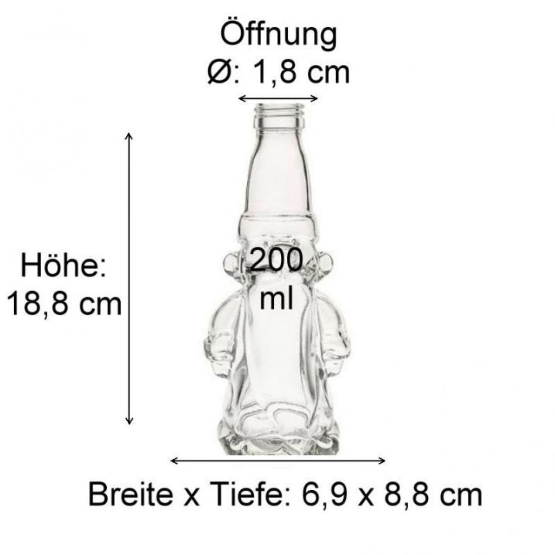 200 ml Einmachglas "Wichtel" mit Schraubverschluss – dekoratives Vorratsglas für Weihnachten Bild eines klaren 200 ml Wichtel-Glases mit runden Funktionen und traditionellem Design, ideal für Marmeladen, Gelees, Saucen oder kreative DIY-Projekte. Hochwertiges Behälterglas auf Flaschen-Gläser-und-Dosen.de.
