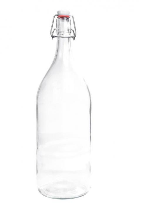 Glasflasche 2 Liter mit Bügelverschluss Porzellan 