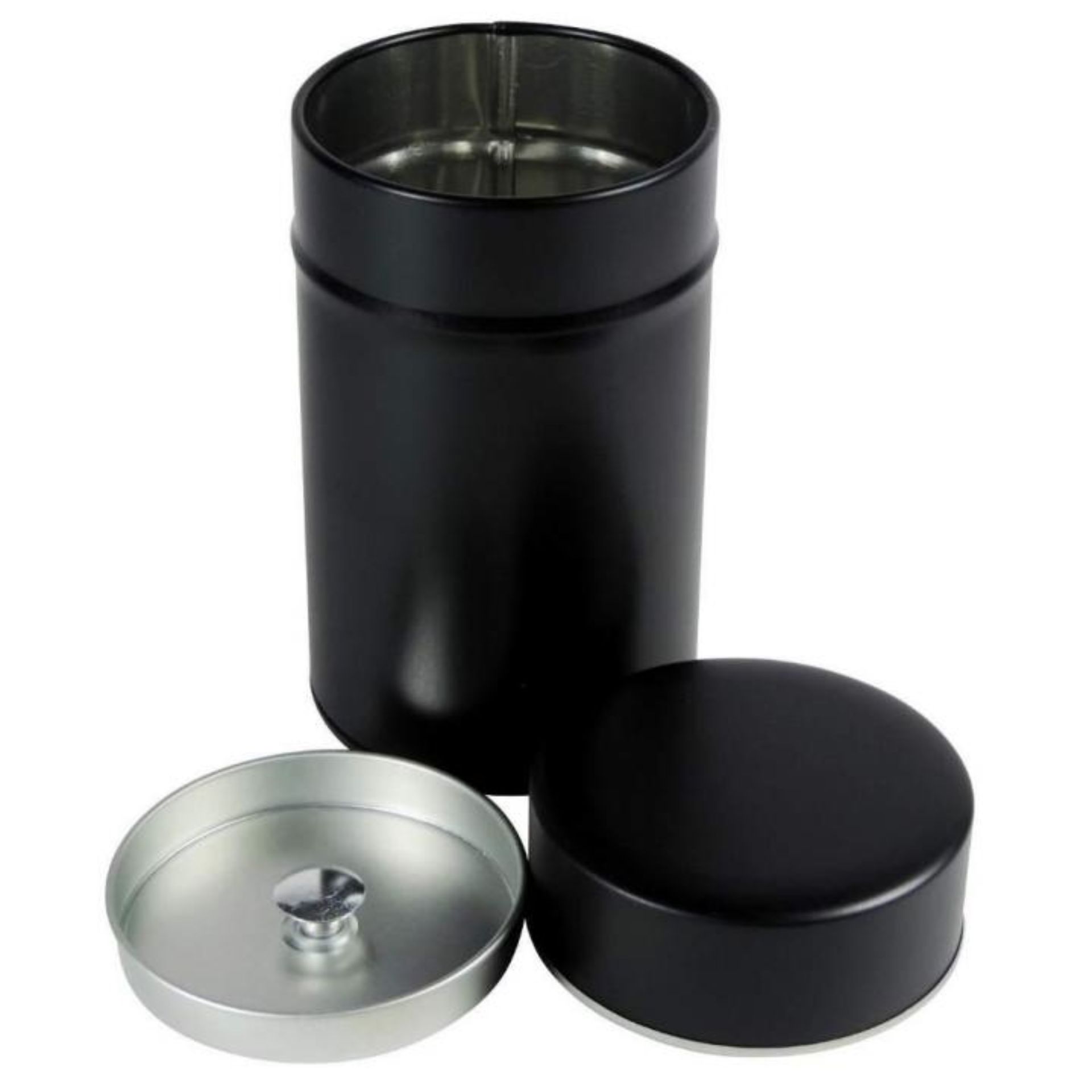 Gewürzdose rund schwarz mit Aromadeckel, 6,5 x 11,3 cm - Ideal zur Aufbewahrung von Gewürzen und Kräutern, elegante schwarze Optik, praktische und platzsparende Form.