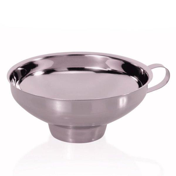 Einmachtrichter aus Edelstahl Ø 15 cm – ideal zum sauberen Abfüllen von Flüssigkeiten und Lebensmitteln Einmachtrichter aus Edelstahl mit einem Durchmesser von 15 cm, ideal zum Abfüllen von Marmeladen und anderen Konserven.