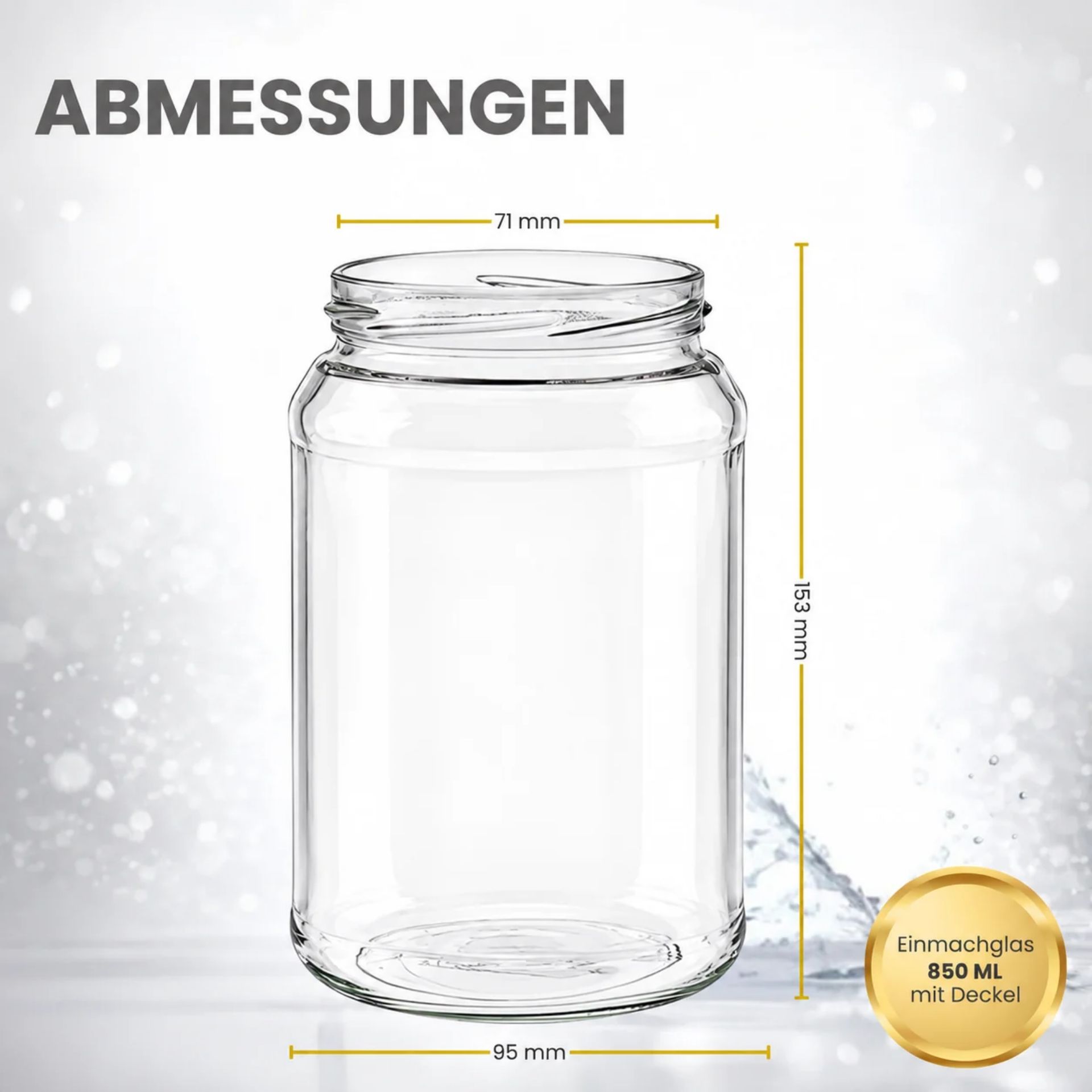 Einmachglas 850 ml Vorratsglas mit Deckel in verschiedenen Farben, ideal zum Aufbewahren von Lebensmitteln wie Marmelade, Gewürzen oder eingelegtem Gemüse.