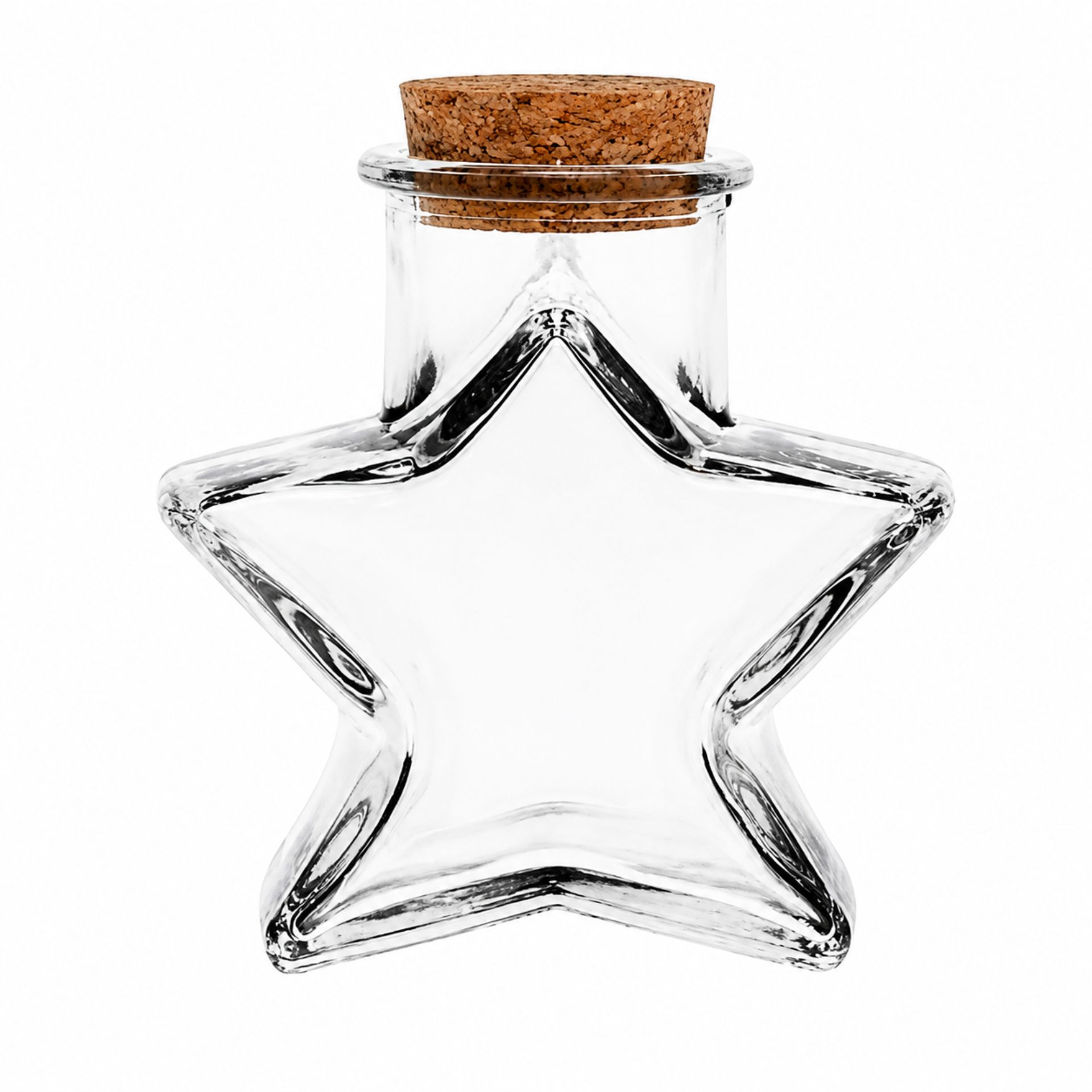 Korkenglas 140 ml in Sternform mit Korken, ideal für kreative Geschenkideen oder zur Aufbewahrung von kleinen Gegenständen.