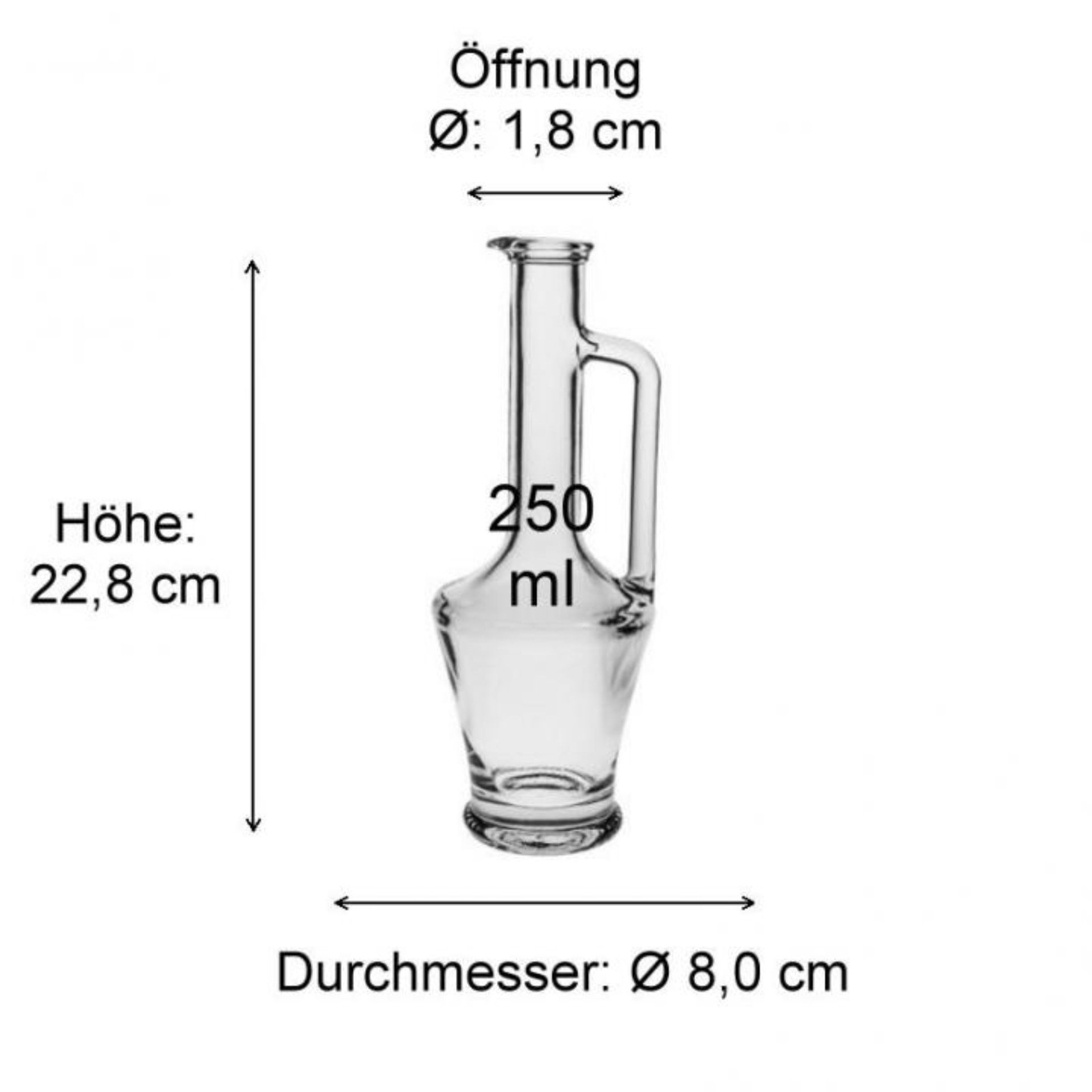Violett-transparente Glasflasche mit Schraubverschluss – 250 ml – Maße und Designansicht Produktabbildung von VI131B29K, einem hochwertigen Glas mit Maßen, das auf der Website flaschen-glaeser-und-dosen.de verfügbar ist. Ideal für Kunden, die spezielle Gläsergrößen benötigen.