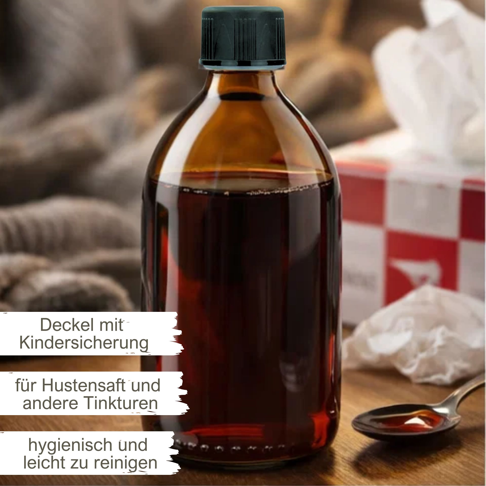 Apothekerflasche 1000 ml Glas Schraubdeckel (Kisi)