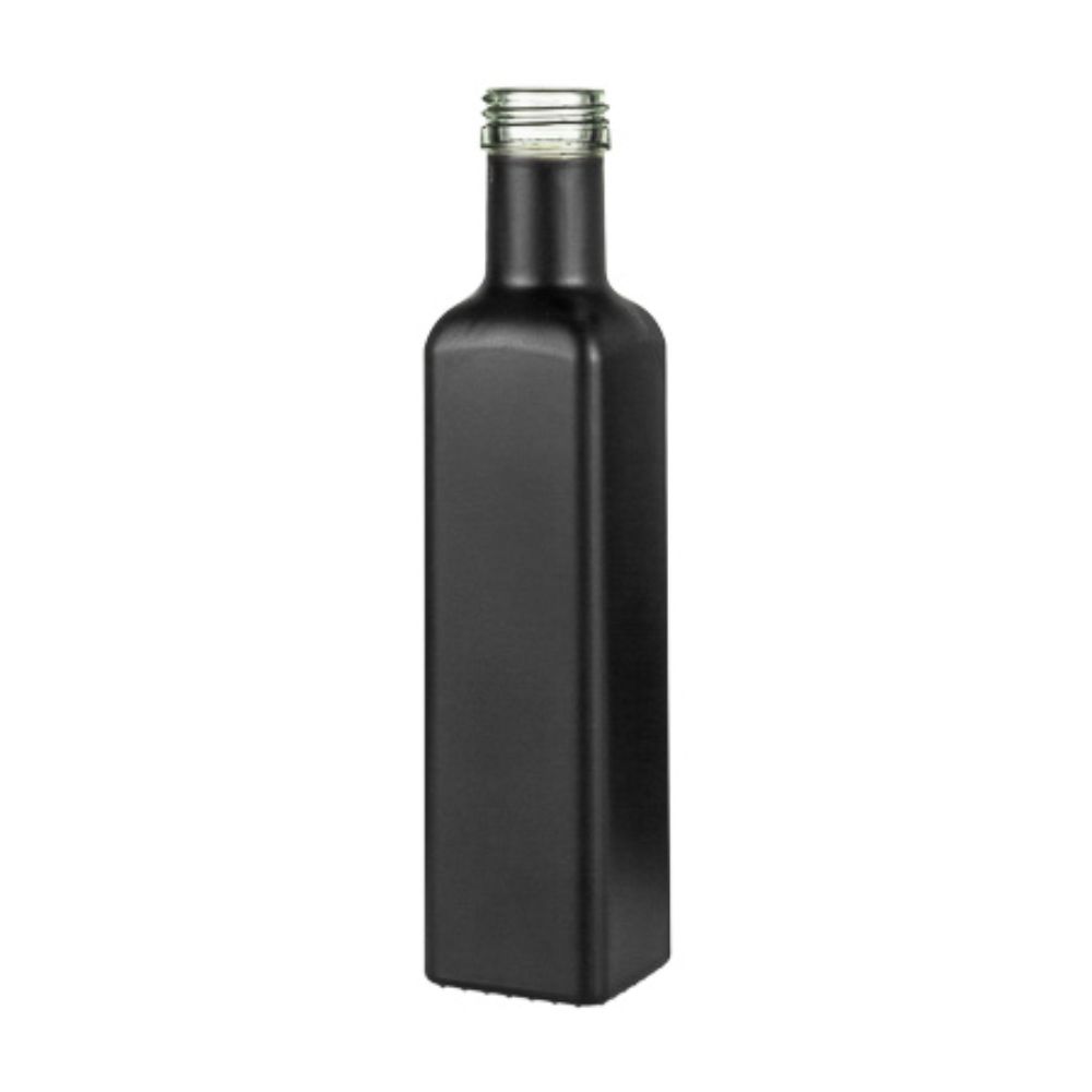 mikken schwarze Ölflasche mit Ausgiesser 250 ml Glasflasche mit Öldosierer