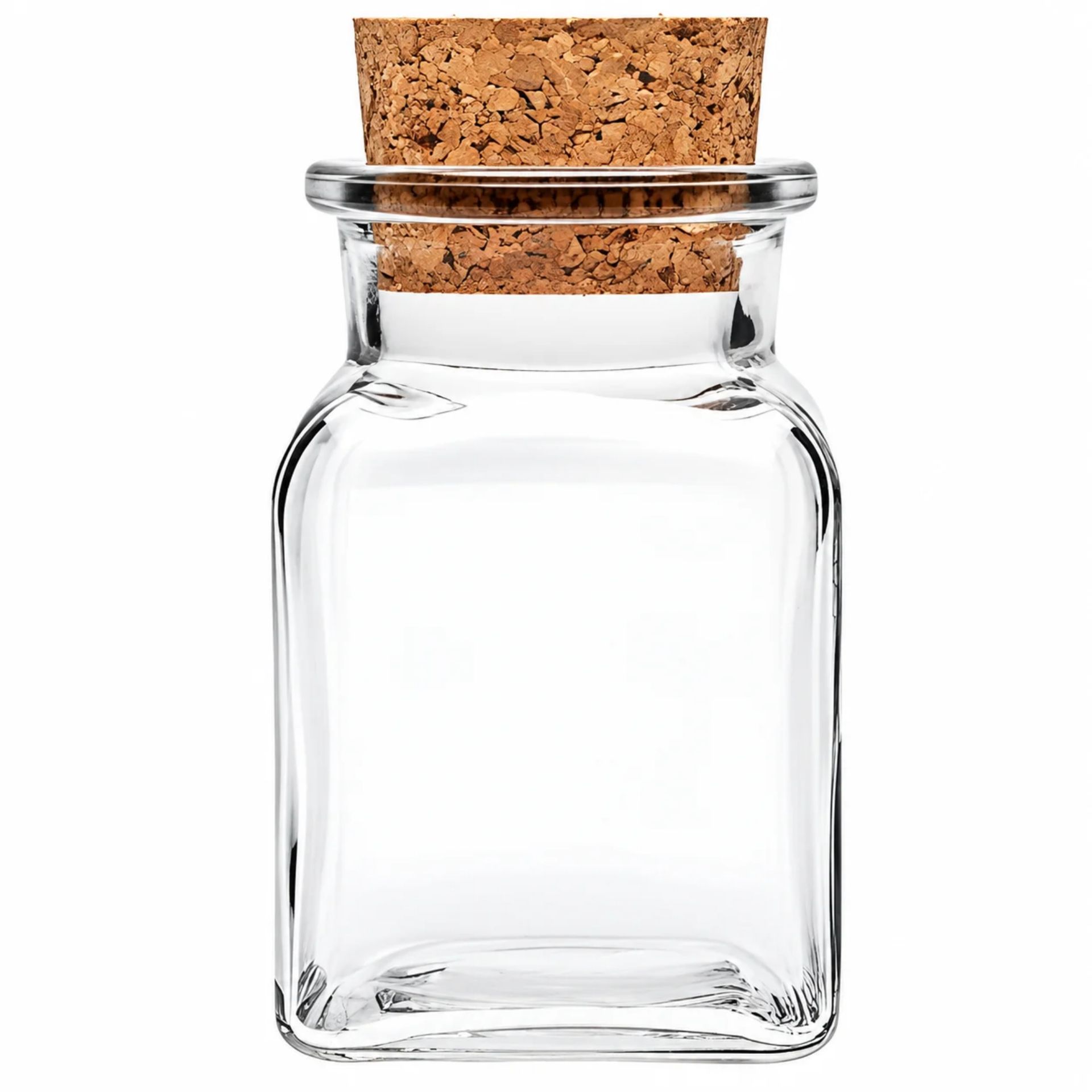Korkenglas  150 ml Gewürzglas eckig mit Korken