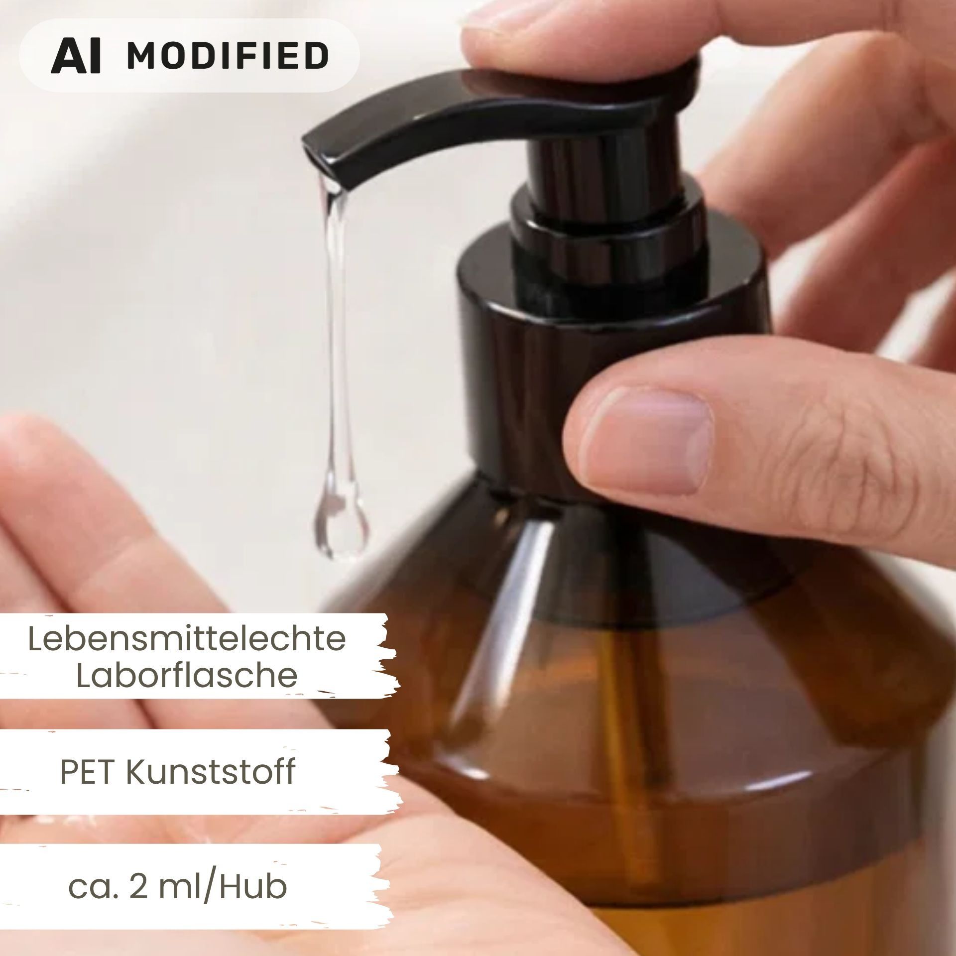 Seifenspender    100 ml braun Lotionspender PET Kunststoff