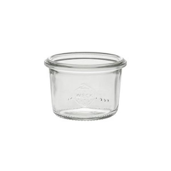 WECK Sturzglas   80 ml Mini Einmachglas mit Deckel, Gummiring und Klammern