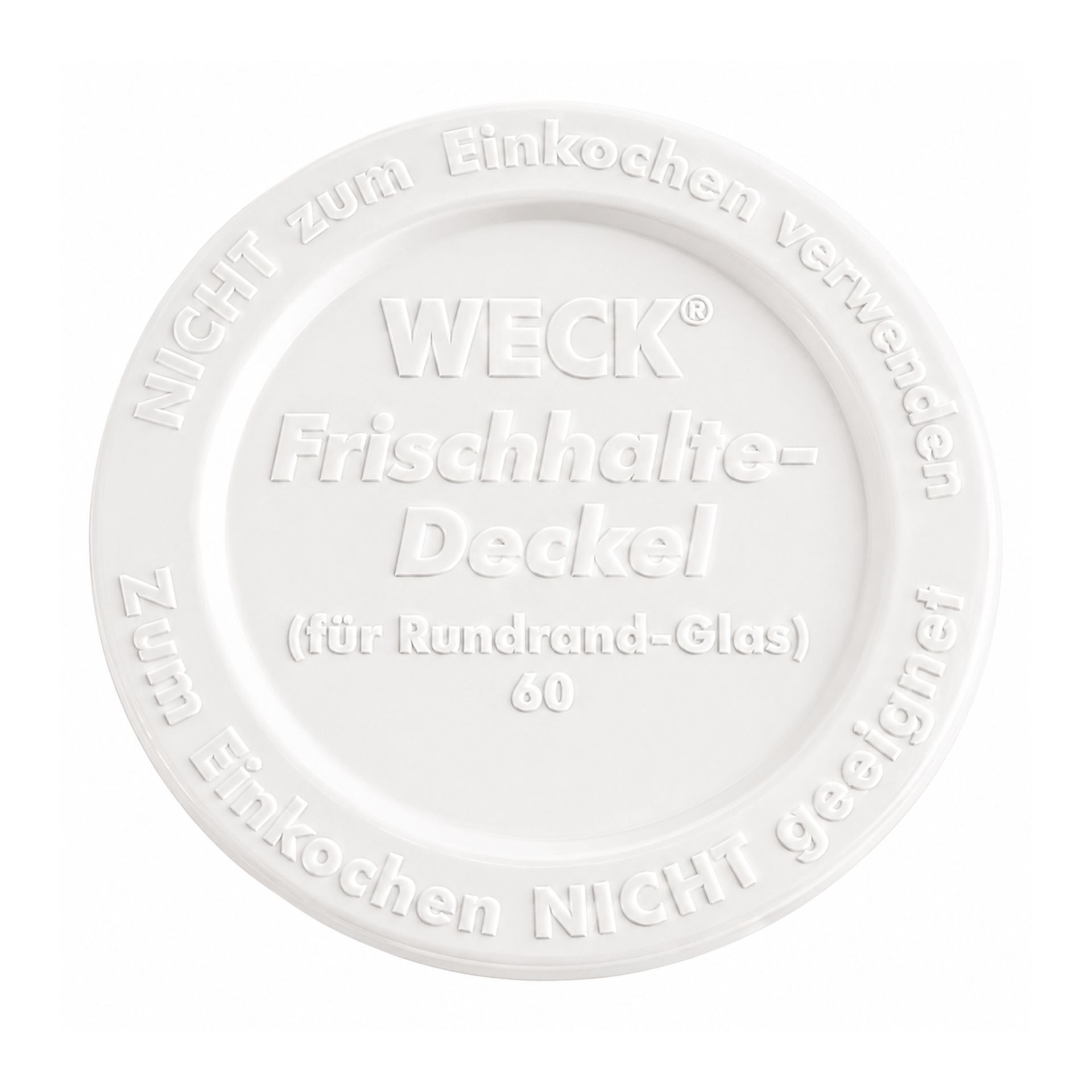 Weck Frischhalte-Deckel 60 mm - Hochwertiger Kunststoffdeckel für luftdichte Aufbewahrung; Ideal für Weckgläser; Transparent mit rotem Logo.