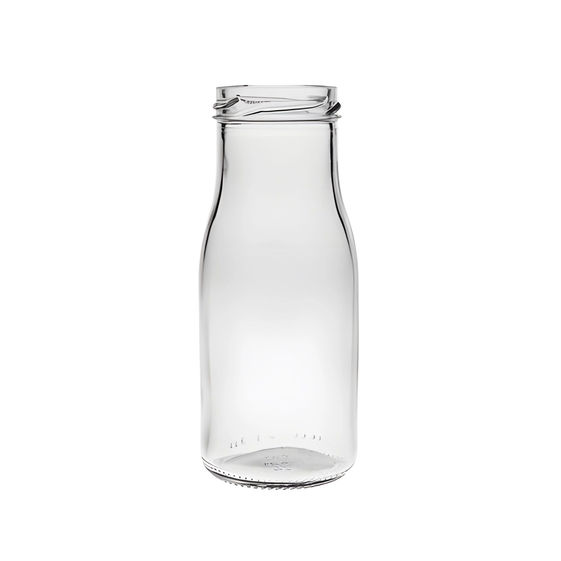 Milchflasche 156 ml aus Glas mit Gold-, Silber- oder Vintage-Deckel
