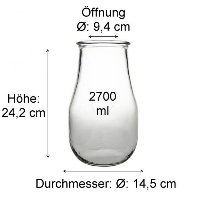 WECK Tulpenglas 2700 ml Rundrandglas mit Gummiring und Klammern