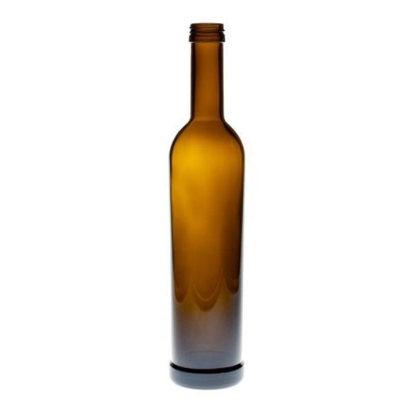 Braune Glasflasche 500 ml leere Ölflasche Likörflasche Antik rund kaufen 