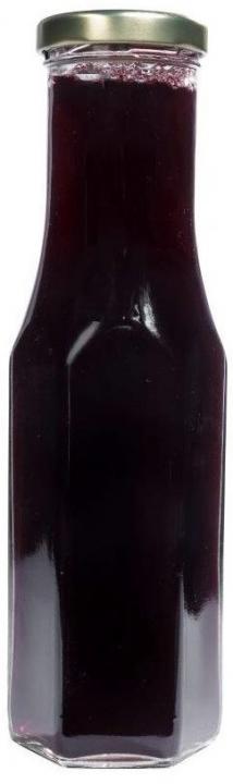 Glasflasche  256 ml sechseckig