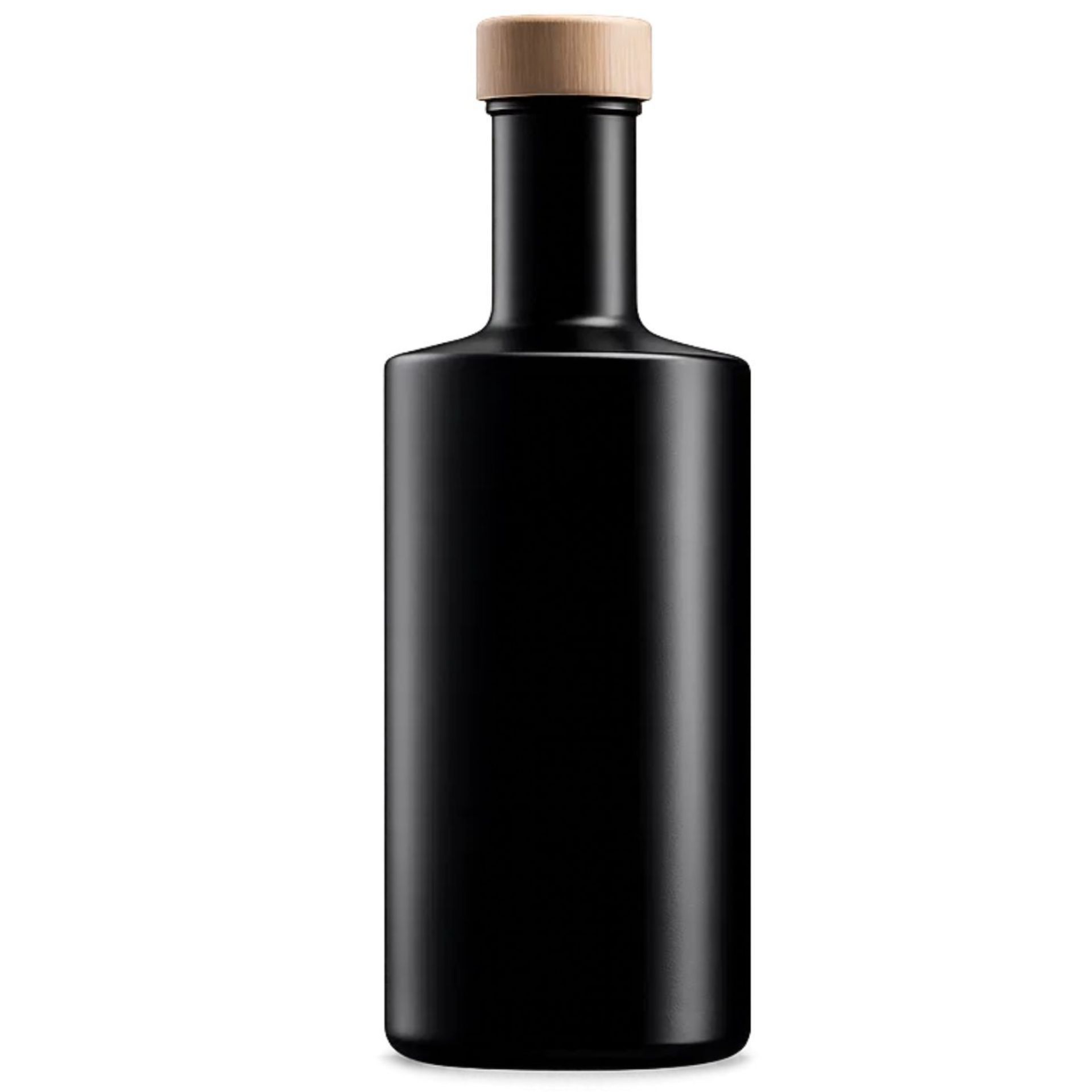 Glasflasche  350 ml mikken ART schwarz Holzdeckel