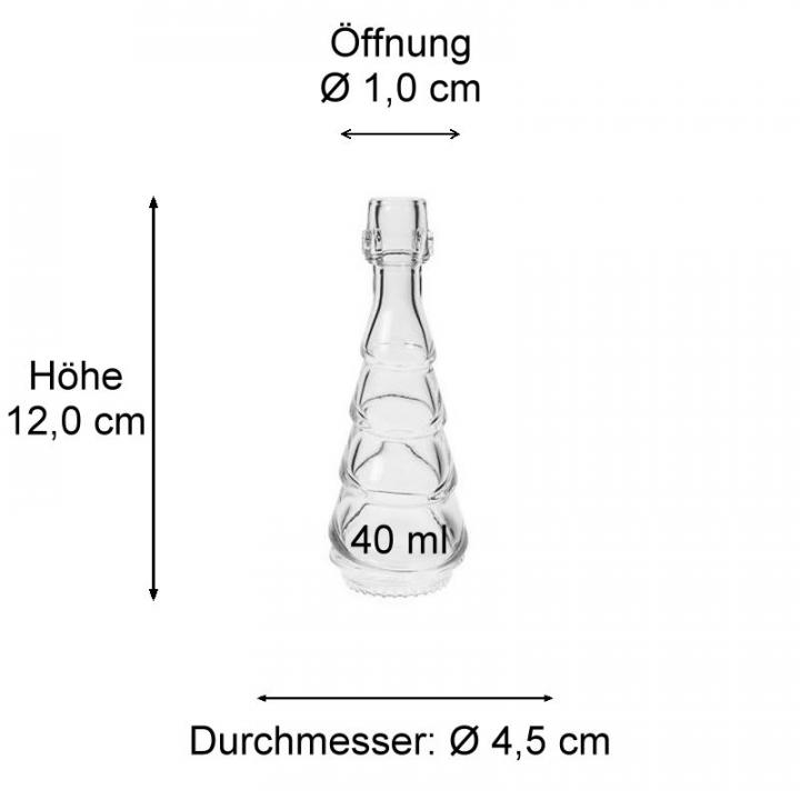 Weihnachtsflasche 40 ml Tannenbaum mit Drahtbügelverschluss