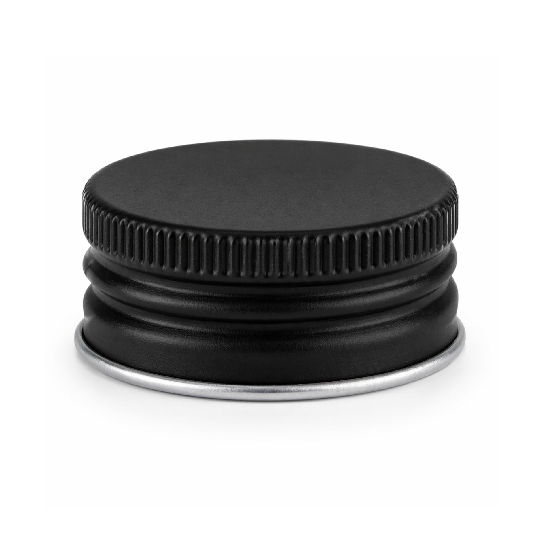 Schraubverschluss Deckel PP 31,5 mit Rollrand Schwarz Aluminium