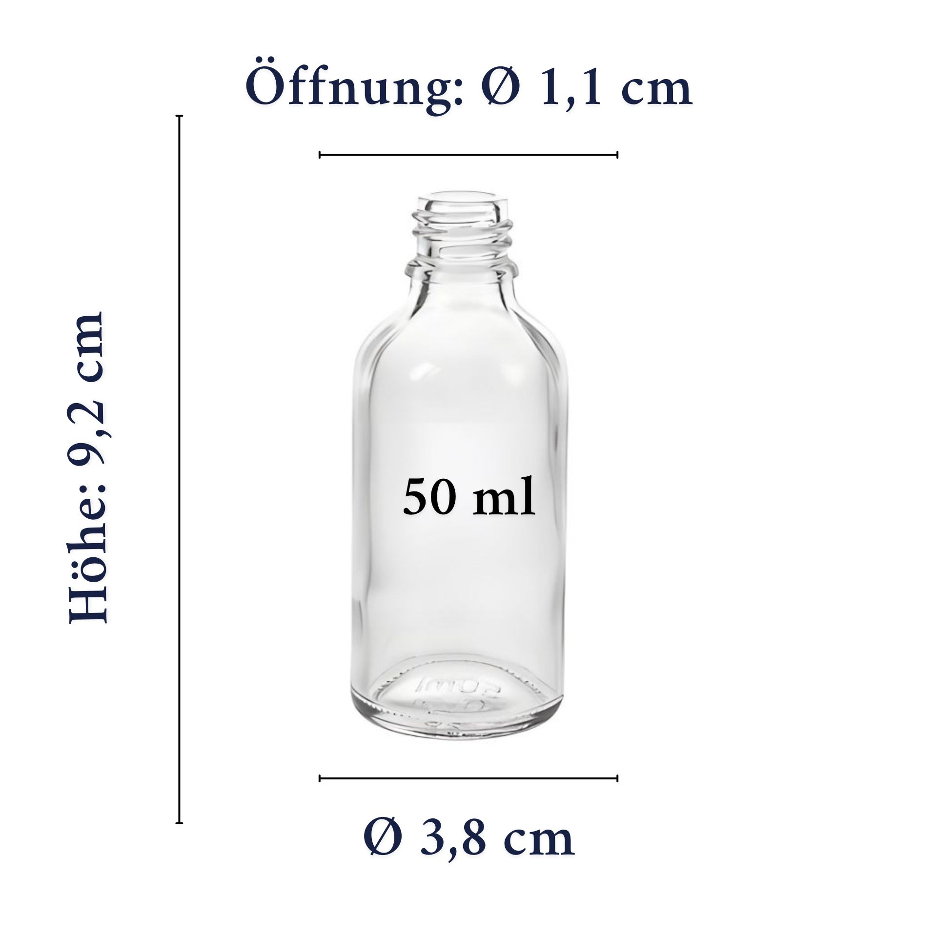 Tropfflasche 50 ml Glas Dosierflasche