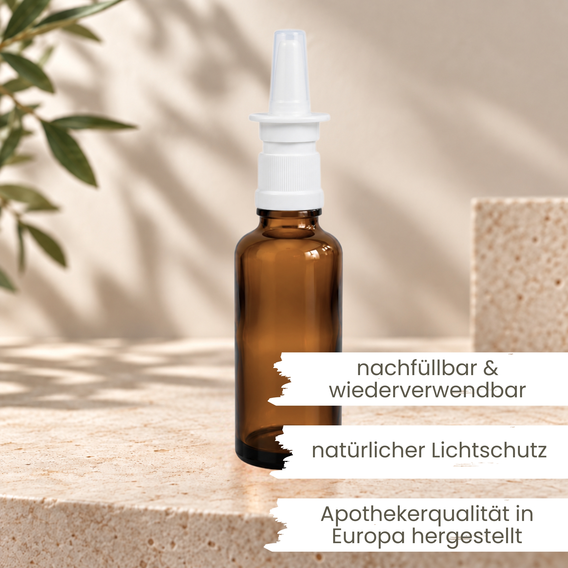 Sprühflasche   20 ml braun Nasensprayflasche