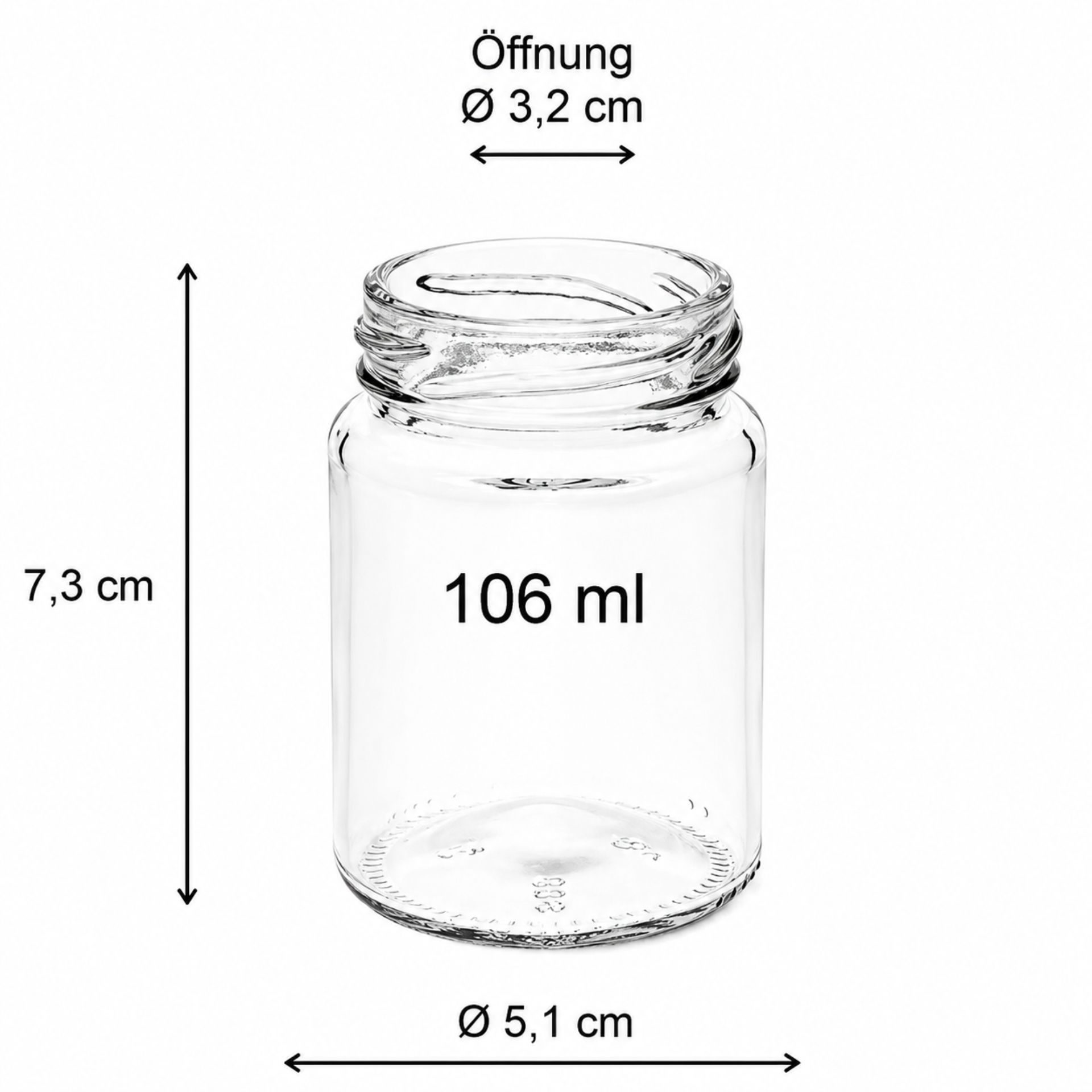 Einmachglas 106 ml rund mit Deckel in verschiedenen Farben, ideal zum Einkochen, Konservieren und Aufbewahren von Lebensmitteln. Perfekt für Haushalt und Gastronomie. Hochwertiges Glas mit dichtem Verschluss für optimale Frische.