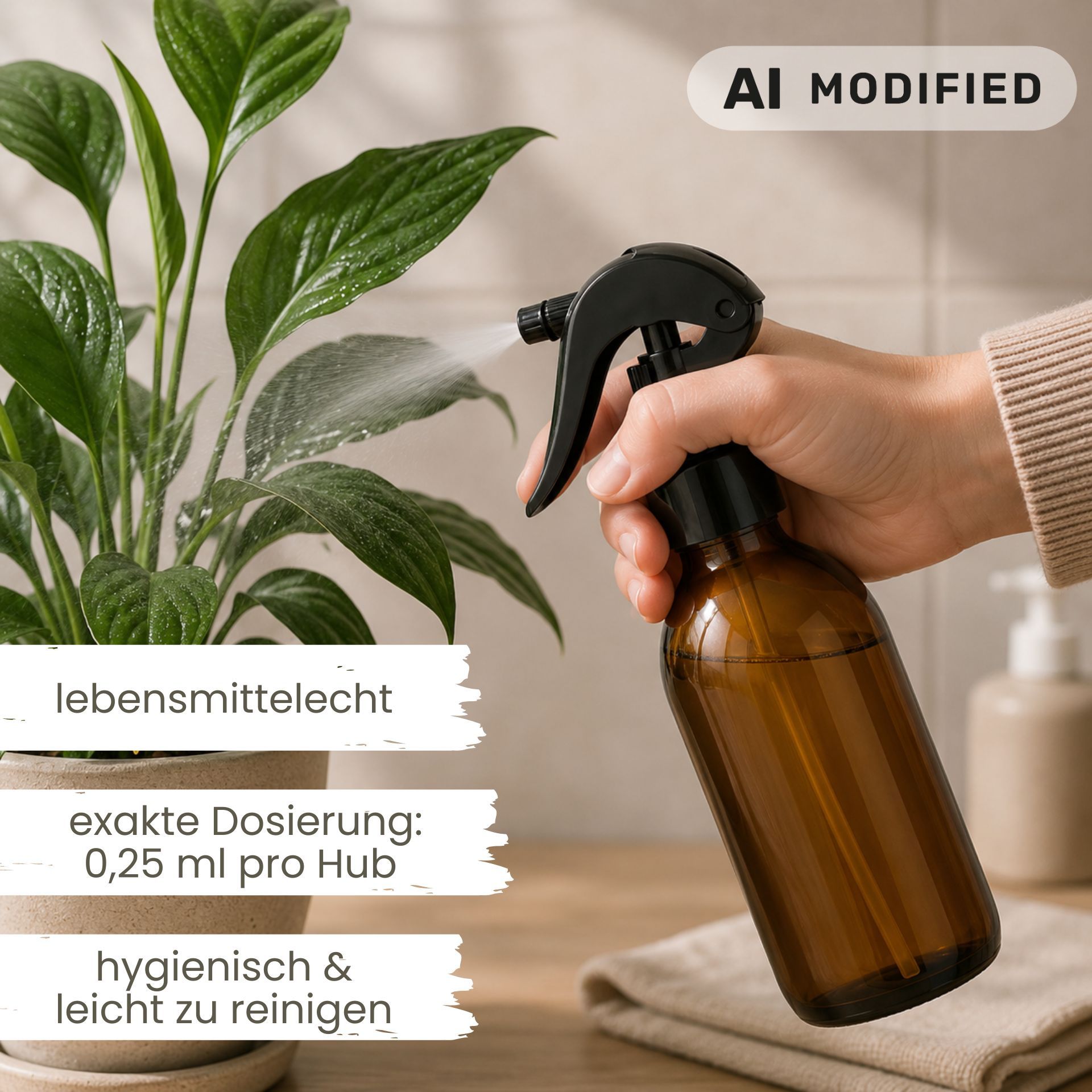 Sprühflasche  500 ml Glas braun mit Trigger