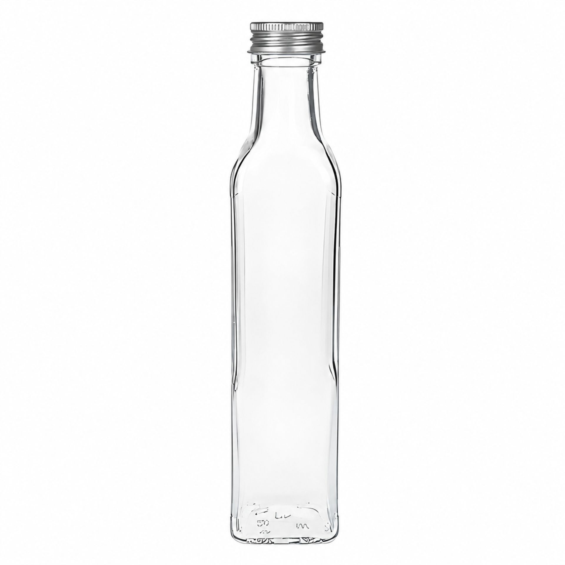 Glasflasche  250 ml eckig Marasca klar