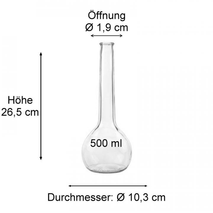 Ölflasche 500 ml mit Korken Kugel Klarglas 