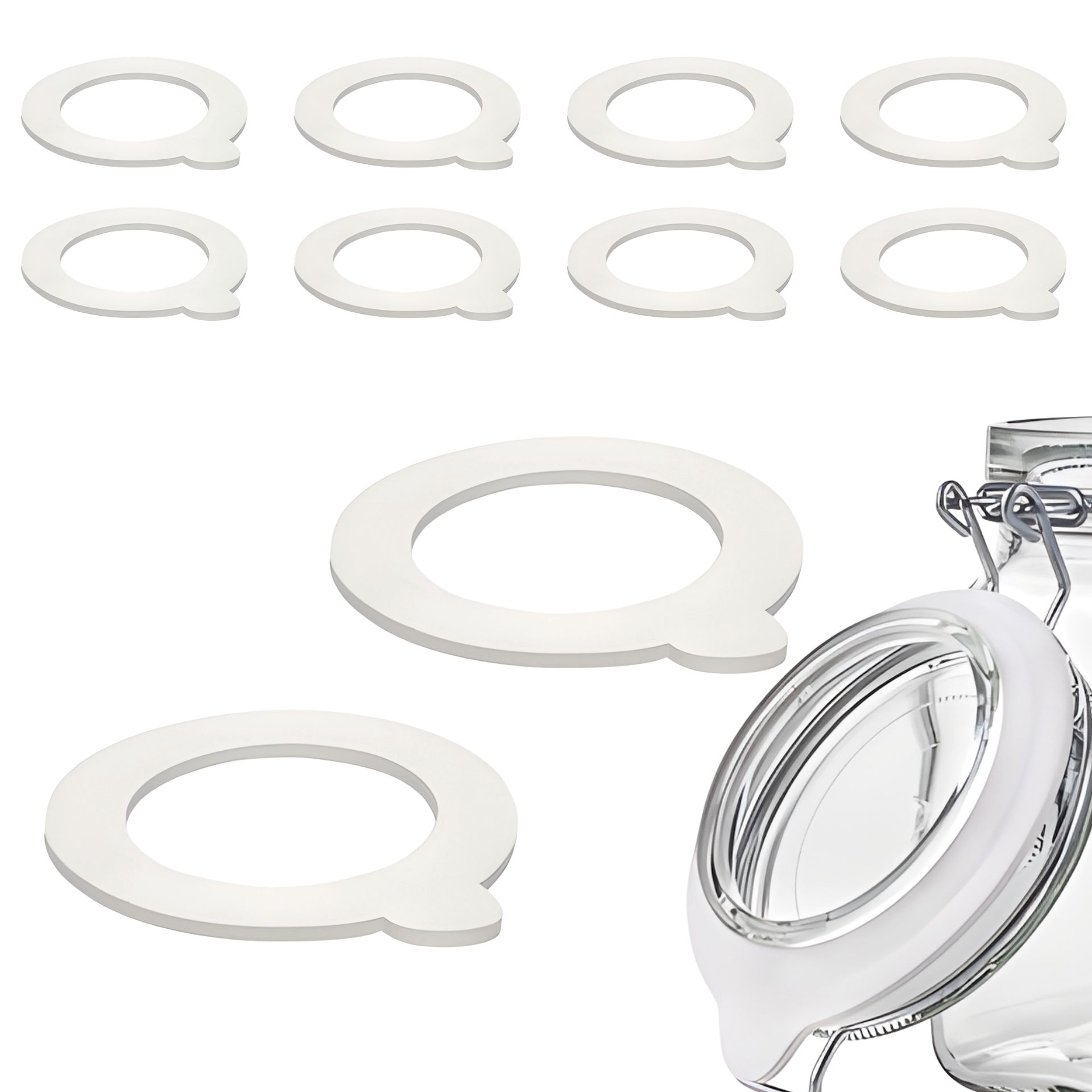 10 Einkochringe Gummiringe 52x80 mm in weiß