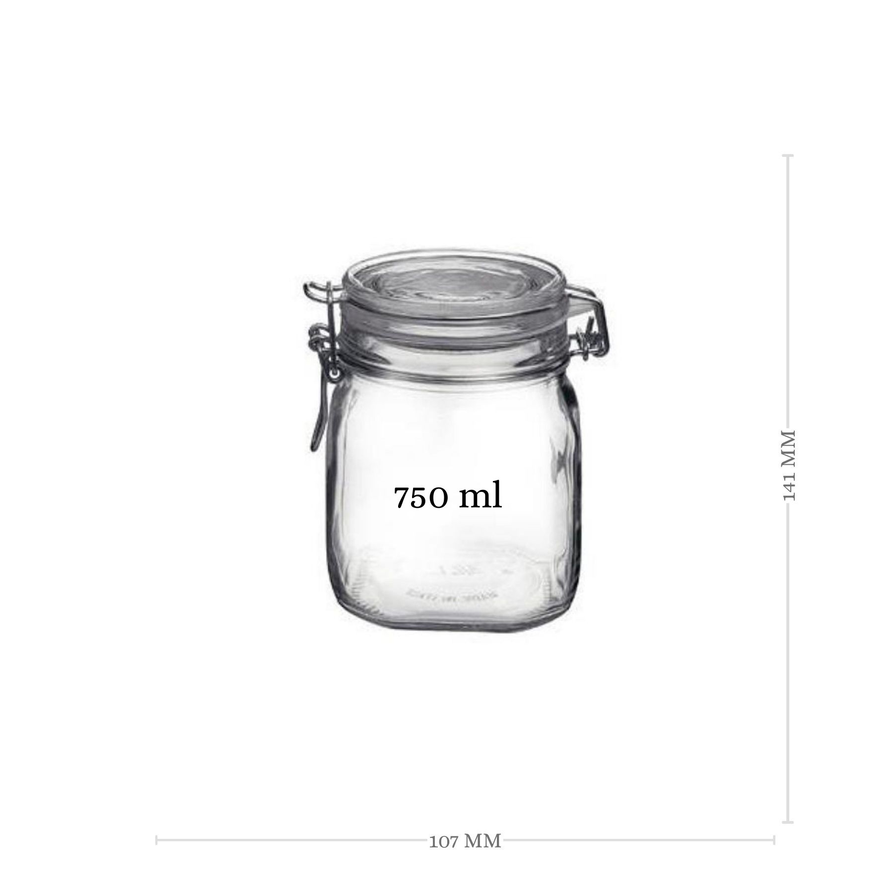 Bormioli Bügelverschlussglas  750 ml eckig