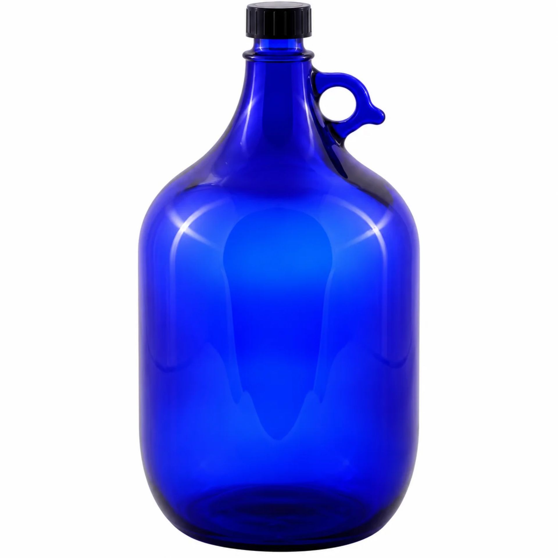 Glasflasche Gallone 5000 ml Henkelflasche blau