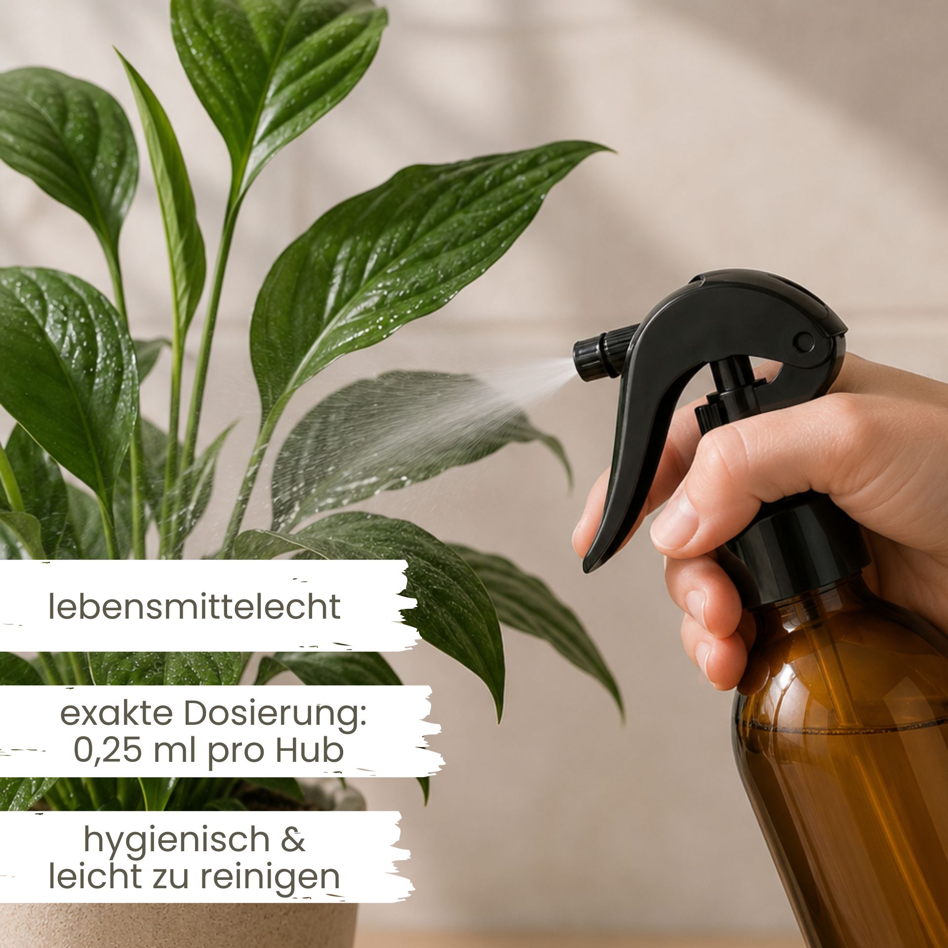 Sprühflasche  200 ml Glas braun mit Trigger